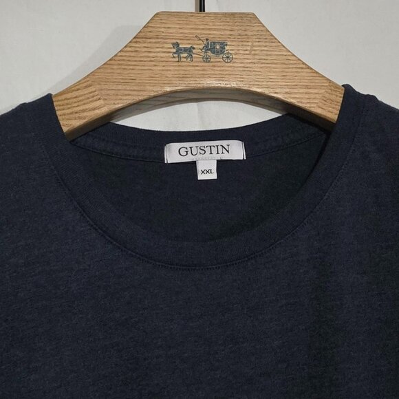 Gustin Made in California USA Heather Crewneck SS Shirt - Blue - XXL*  (d) - Picture 2 of 3